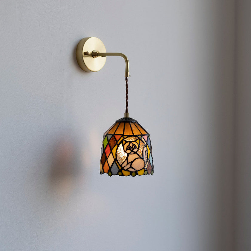Calvrane Stained Glass Floral Wall Sconce