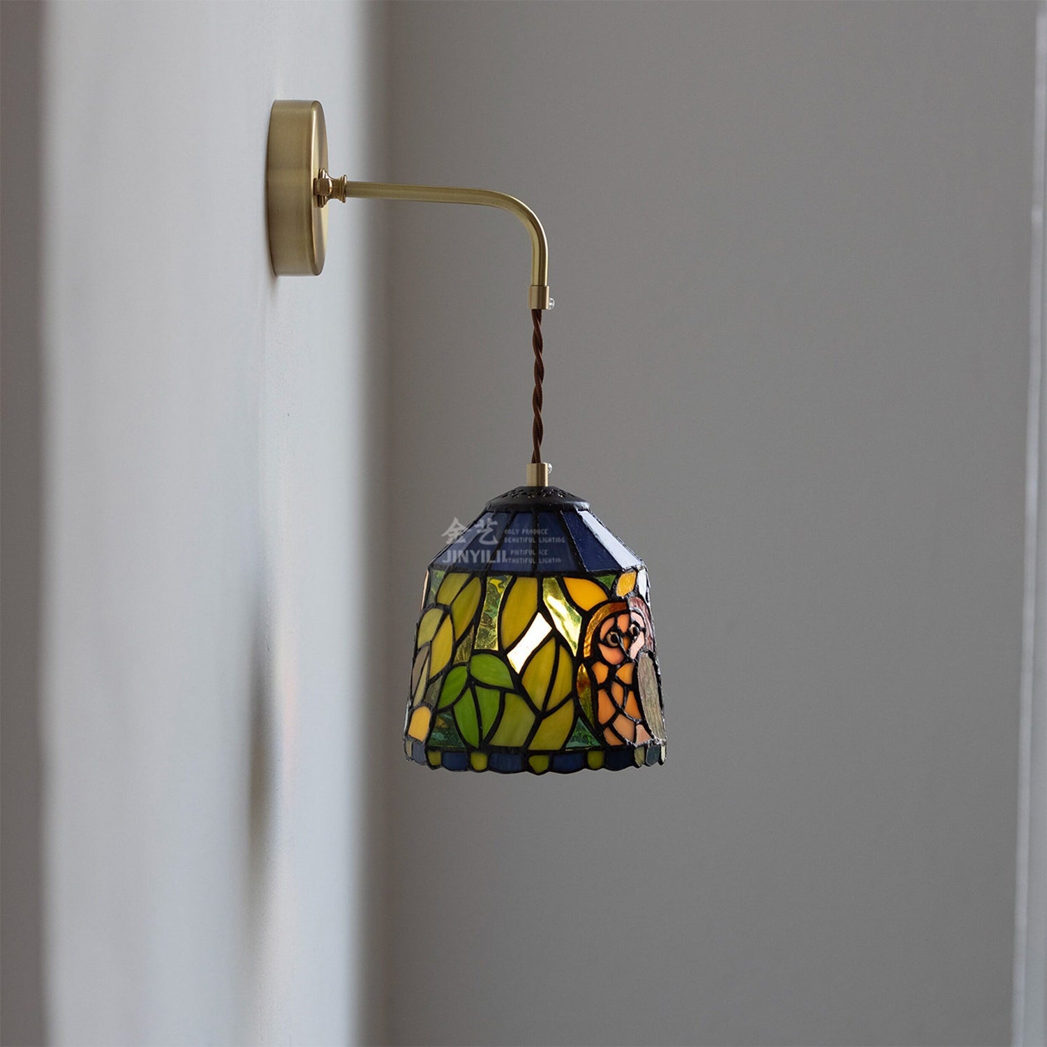 Calvrane Stained Glass Floral Wall Sconce