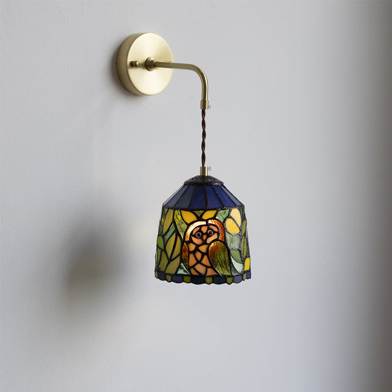 Calvrane Stained Glass Floral Wall Sconce