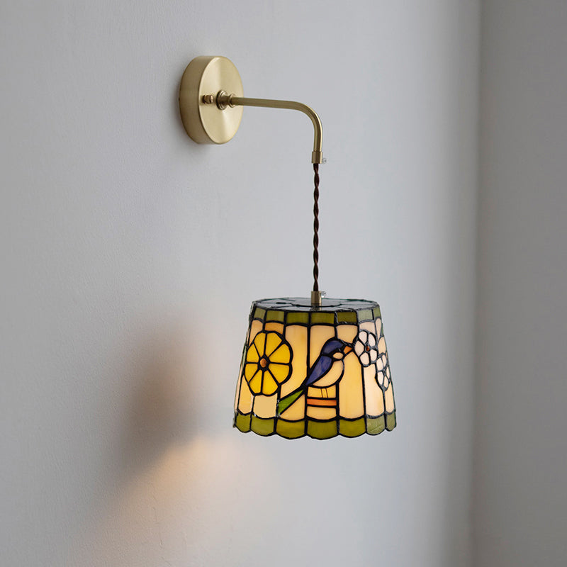 Calvrane Stained Glass Floral Wall Sconce