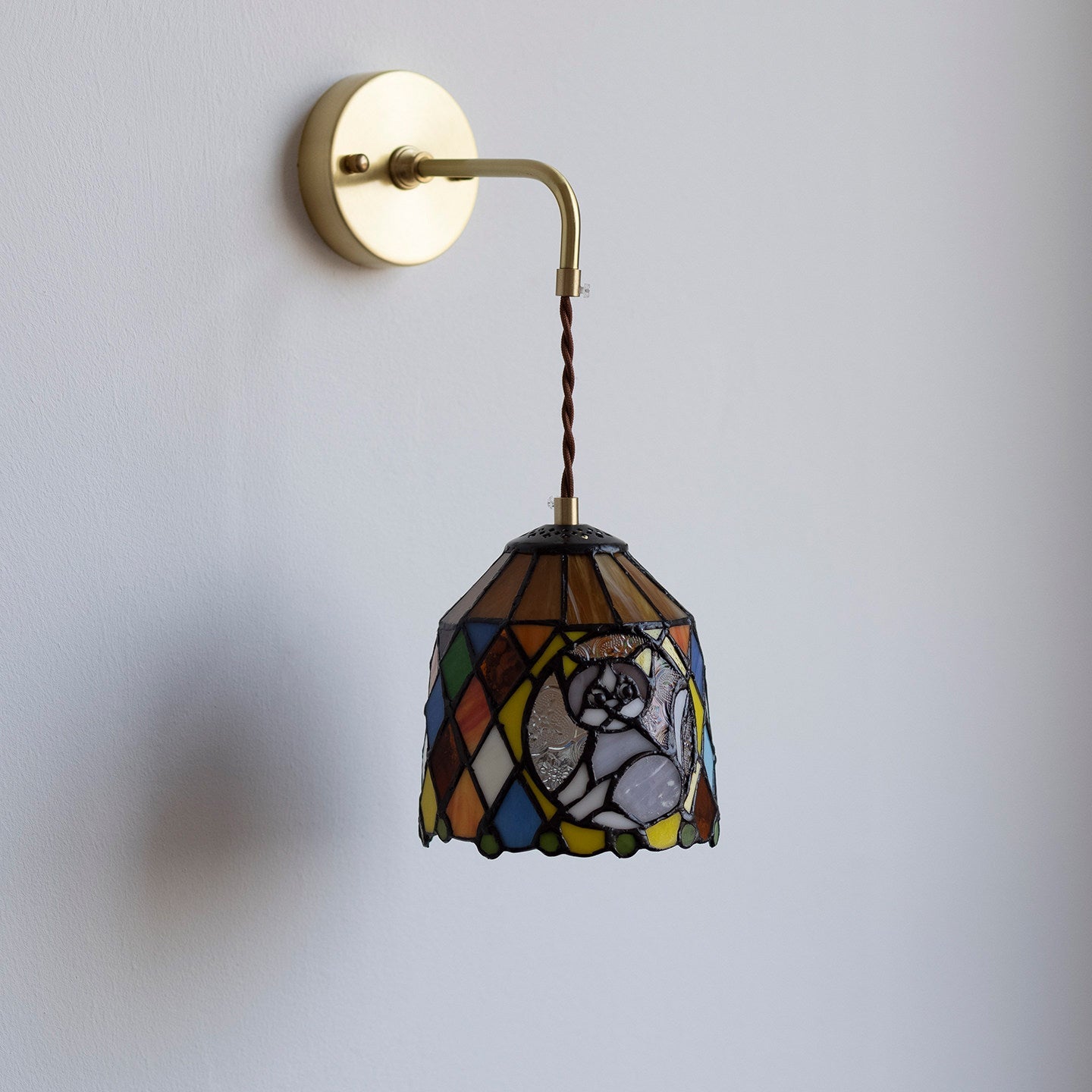 Calvrane Stained Glass Floral Wall Sconce