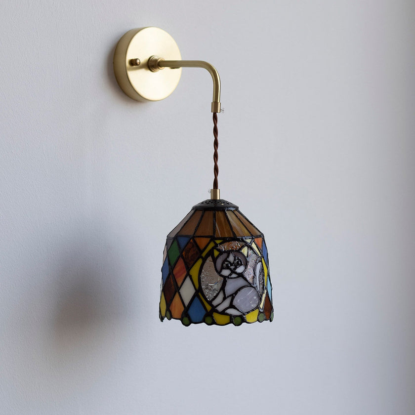 Calvrane Stained Glass Floral Wall Sconce