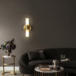 Brass Vintage Dual-Cylinder Glass Wall Sconce