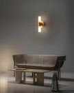 Brass Vintage Dual-Cylinder Glass Wall Sconce