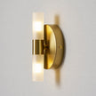 Brass Vintage Dual-Cylinder Glass Wall Sconce