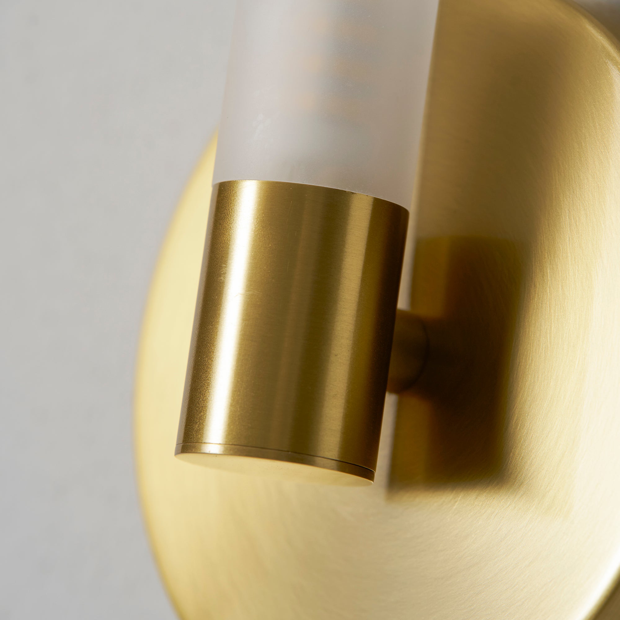 Brass Vintage Dual-Cylinder Glass Wall Sconce