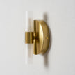 Brass Vintage Dual-Cylinder Glass Wall Sconce