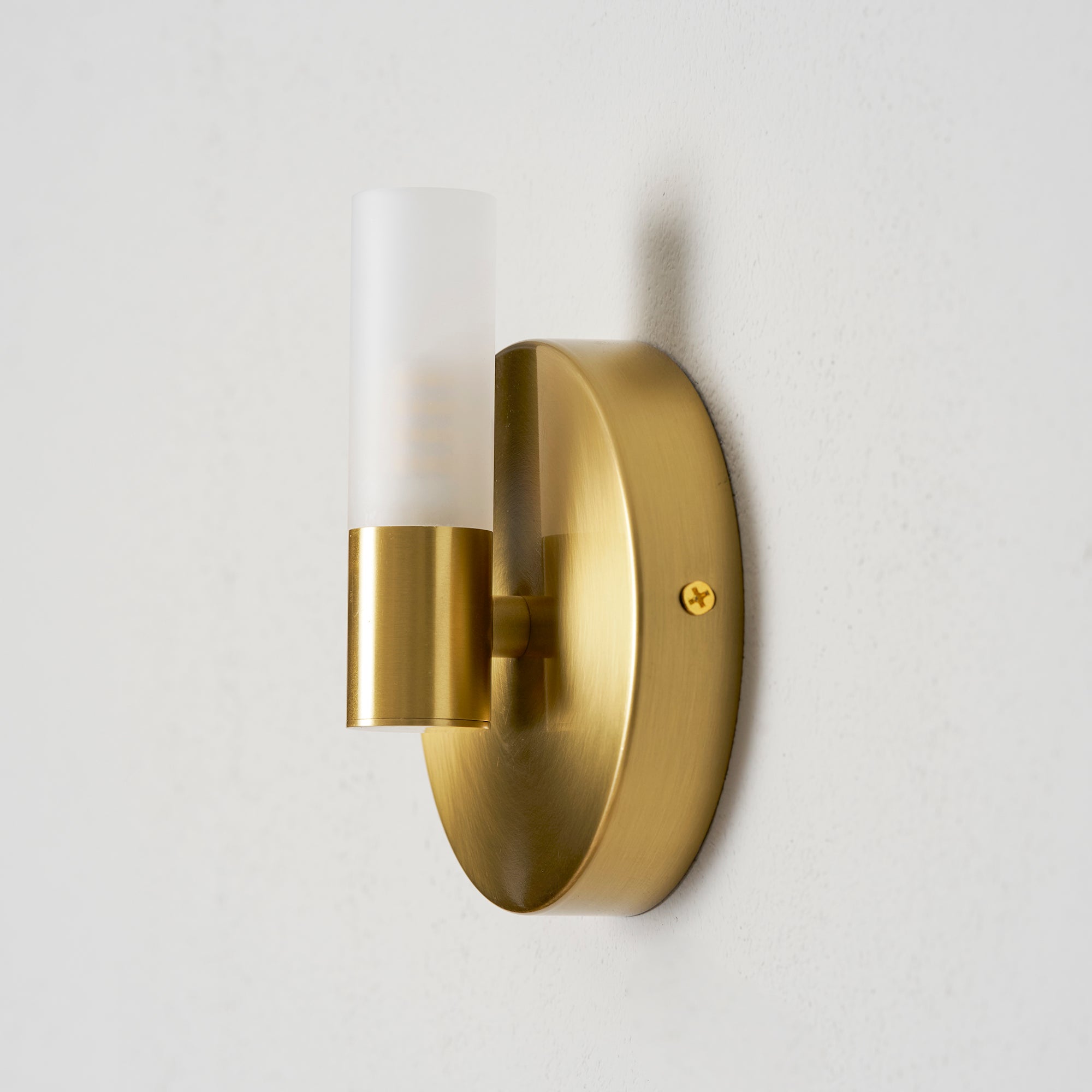Brass Vintage Dual-Cylinder Glass Wall Sconce