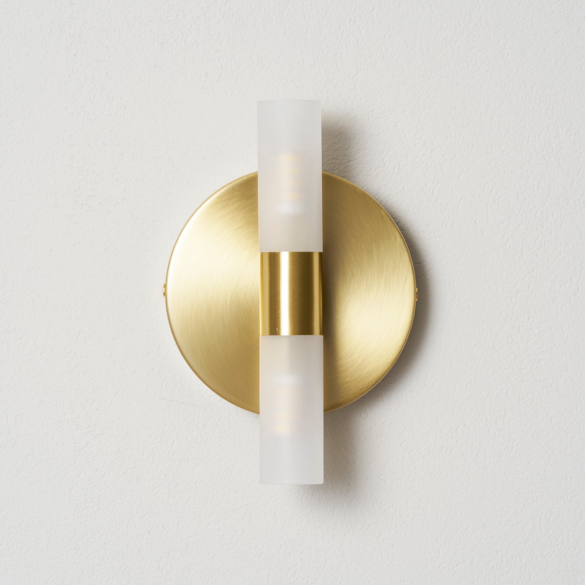 Brass Vintage Dual-Cylinder Glass Wall Sconce