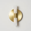 Brass Vintage Dual-Cylinder Glass Wall Sconce