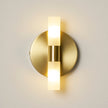 Brass Vintage Dual-Cylinder Glass Wall Sconce