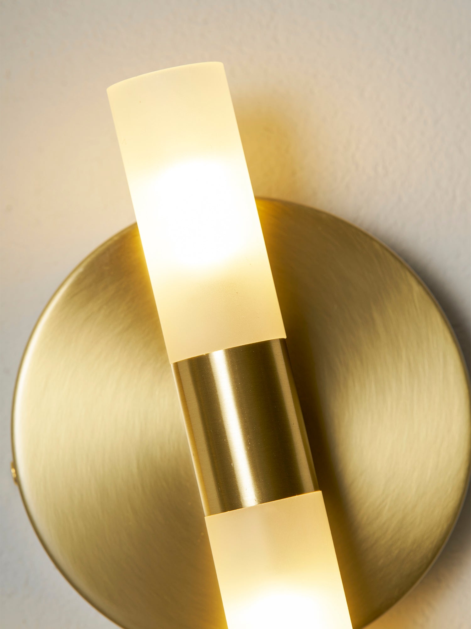 Brass Vintage Dual-Cylinder Glass Wall Sconce
