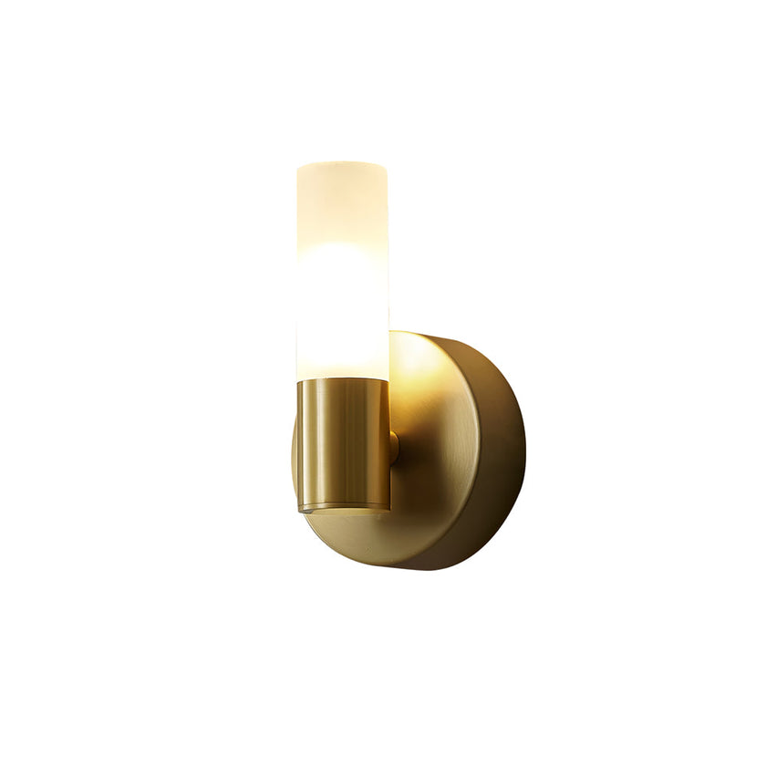Brass Vintage Dual-Cylinder Glass Wall Sconce