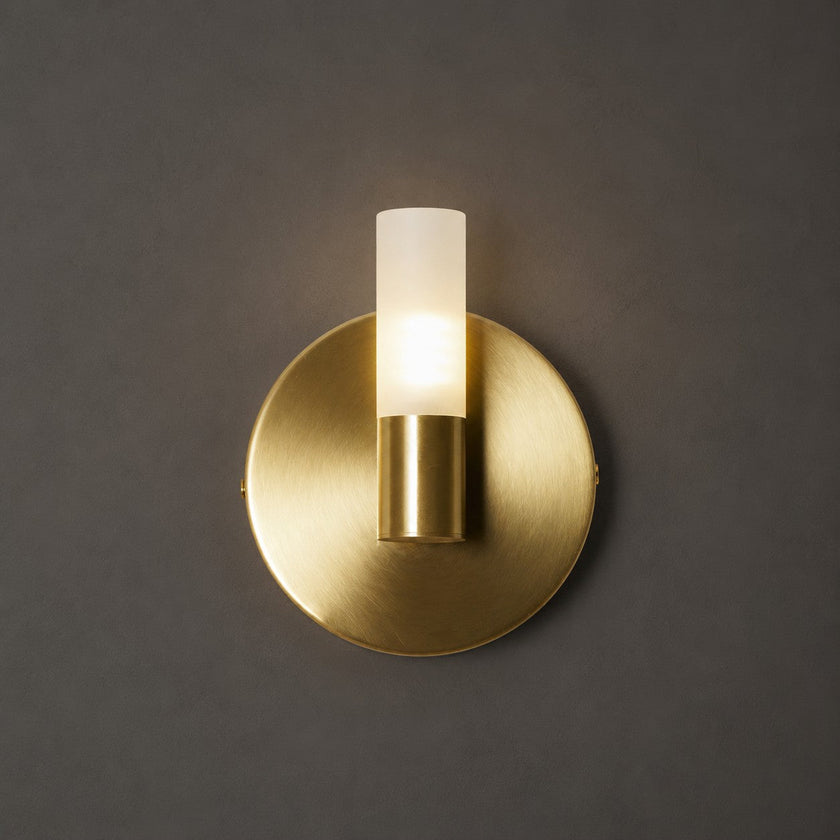 Brass Vintage Dual-Cylinder Glass Wall Sconce