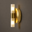 Brass Vintage Dual-Cylinder Glass Wall Sconce