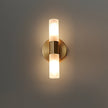 Brass Vintage Dual-Cylinder Glass Wall Sconce