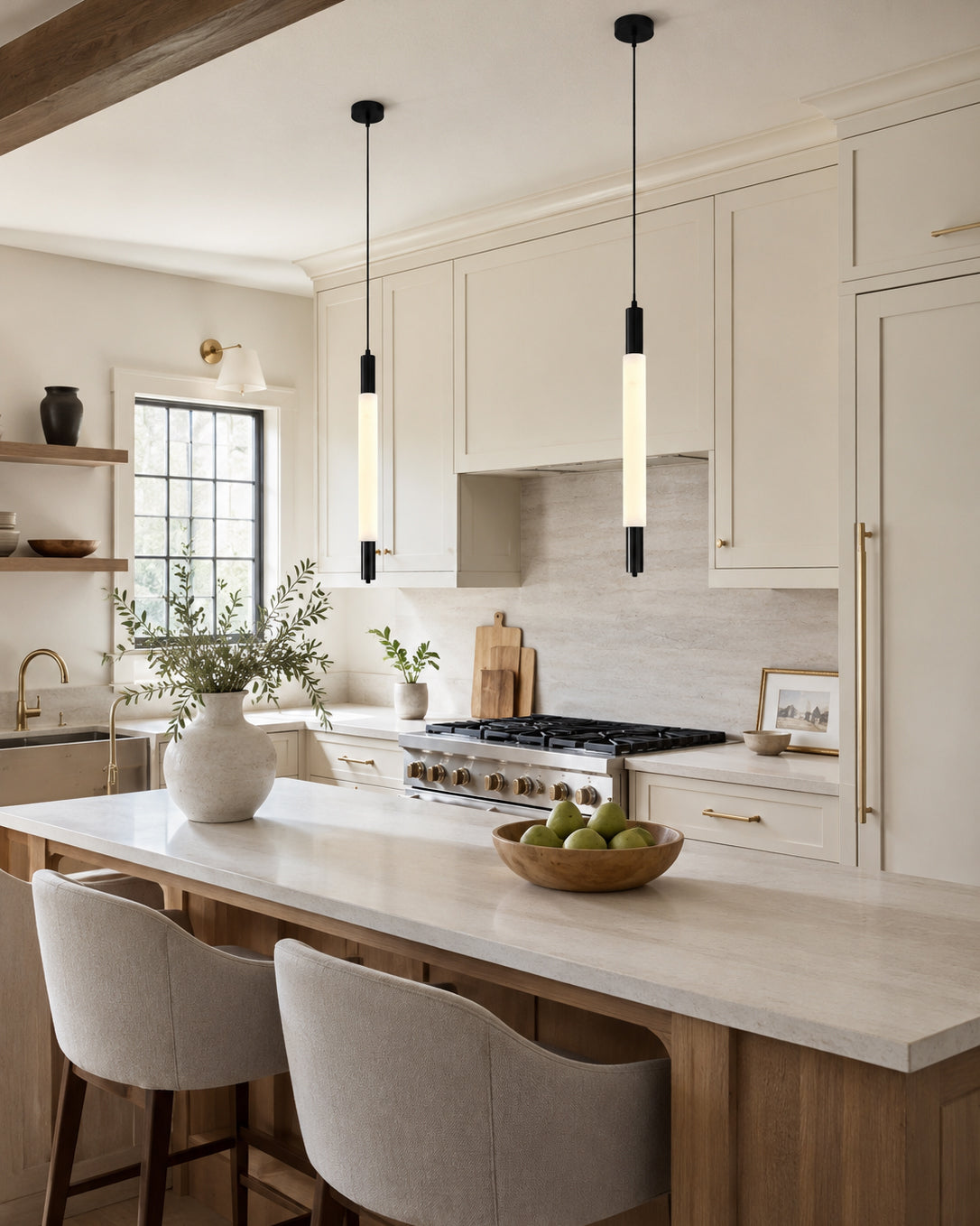 Calvrane Alabaster Tube Pendant Light