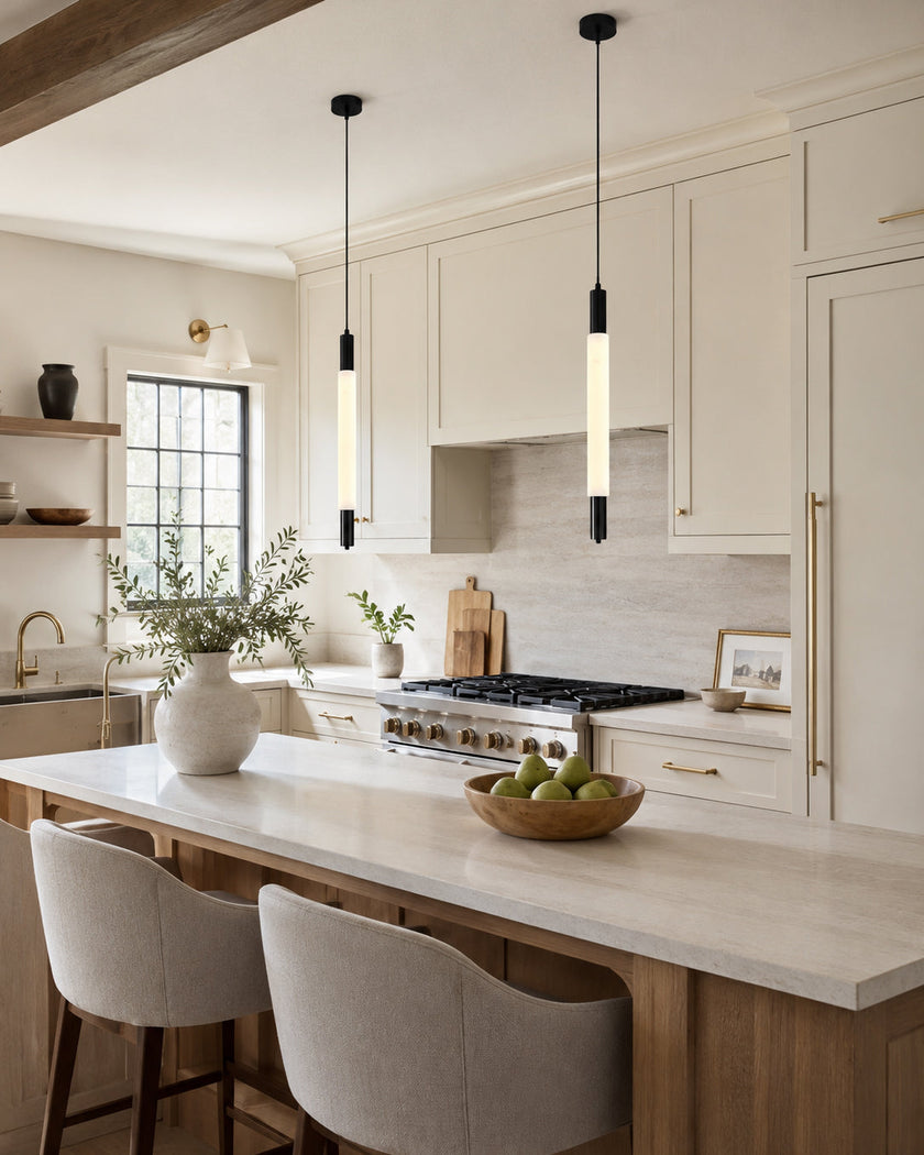 Calvrane Alabaster Tube Pendant Light