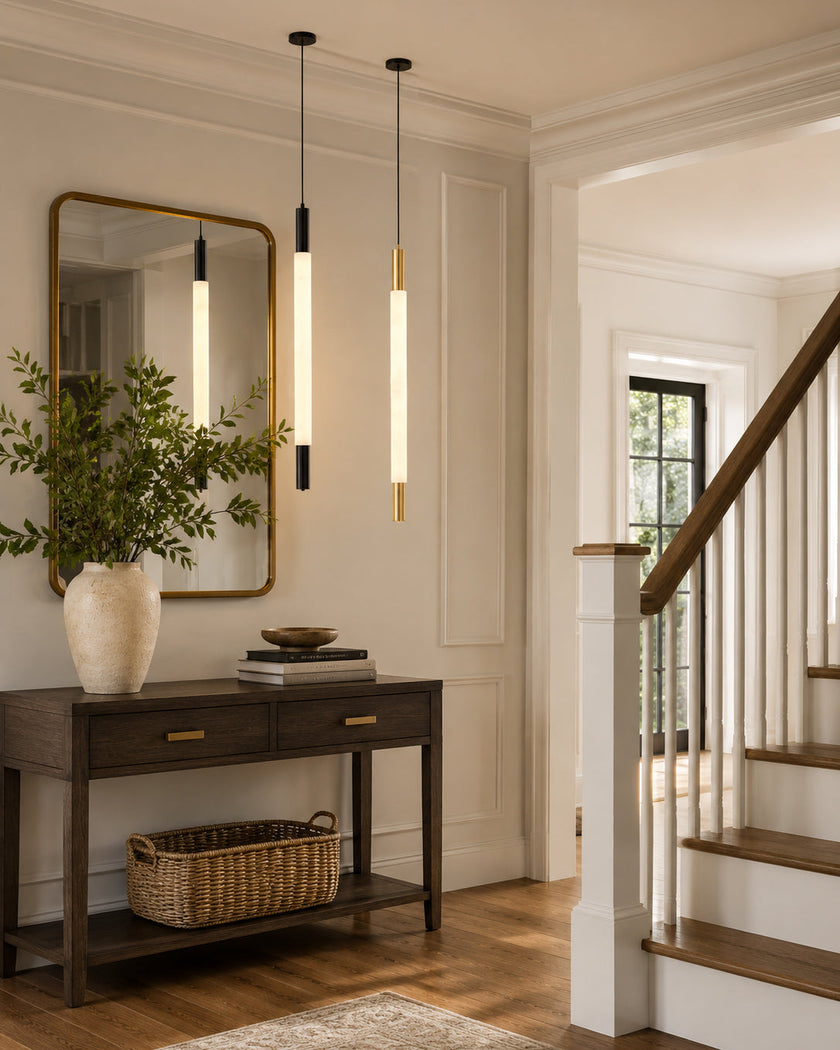 Calvrane Alabaster Tube Pendant Light