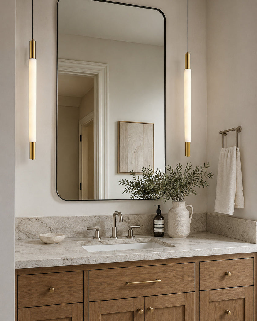 Calvrane Alabaster Tube Pendant Light