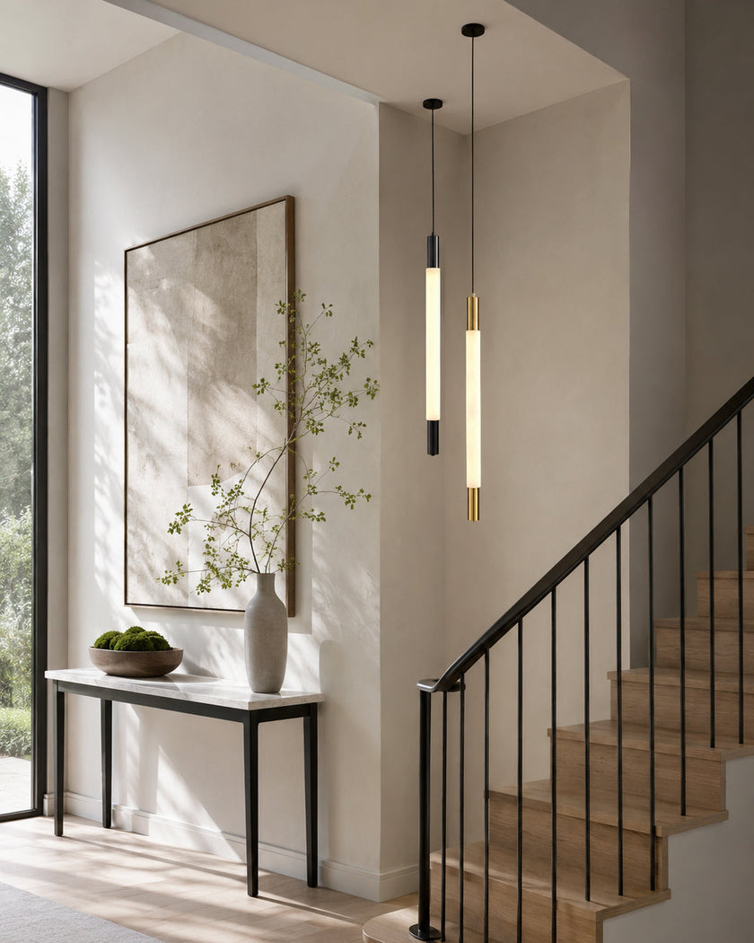 Calvrane Alabaster Tube Pendant Light