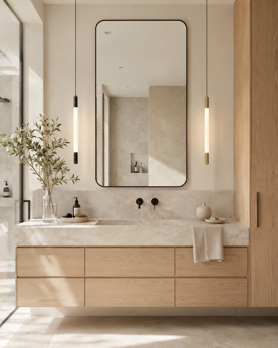 Calvrane Alabaster Tube Pendant Light