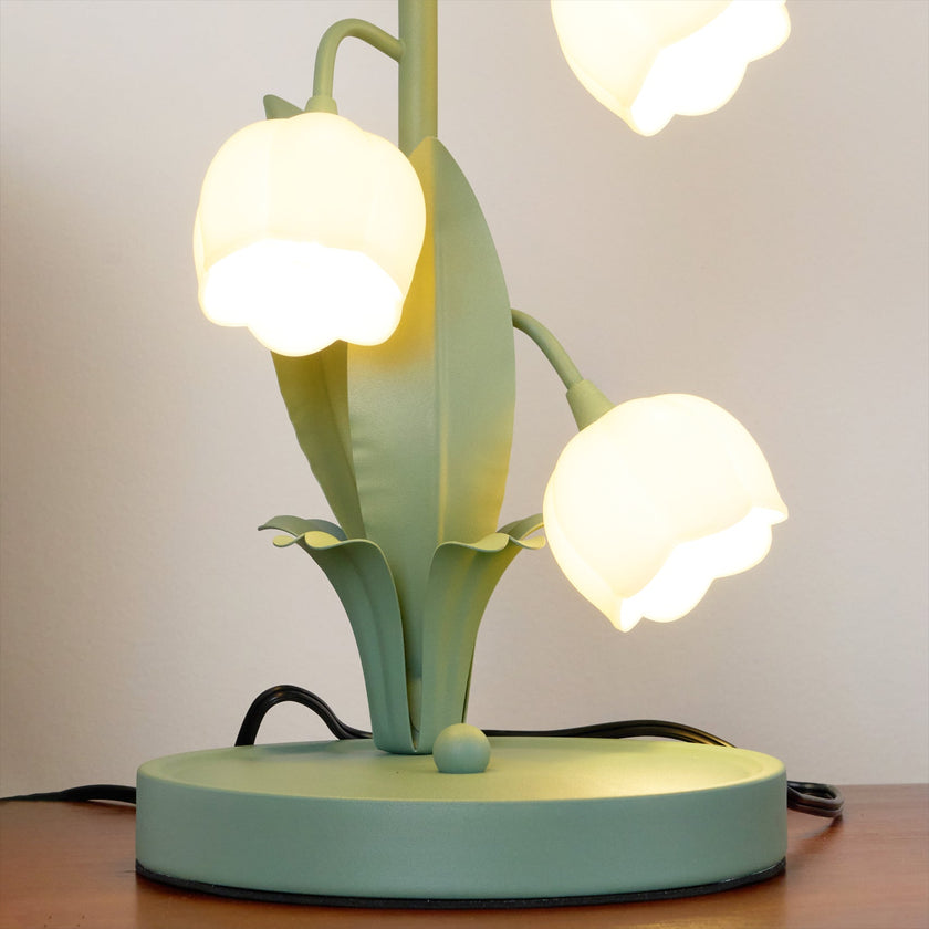 Art Deco Orchid Pattern Metal Table Lamp