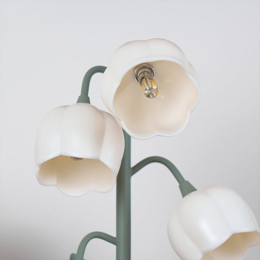 Art Deco Orchid Pattern Metal Table Lamp