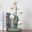 Art Deco Orchid Pattern Metal Table Lamp