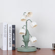 Art Deco Orchid Pattern Metal Table Lamp