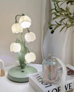 Art Deco Orchid Pattern Metal Table Lamp