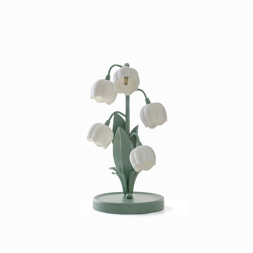 Art Deco Orchid Pattern Metal Table Lamp