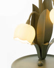 Art Deco Orchid Pattern Metal Table Lamp