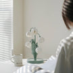 Art Deco Orchid Pattern Metal Table Lamp