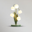 Art Deco Orchid Pattern Metal Table Lamp
