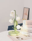 Art Deco Orchid Pattern Metal Table Lamp