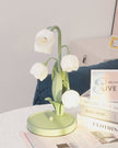 Art Deco Orchid Pattern Metal Table Lamp