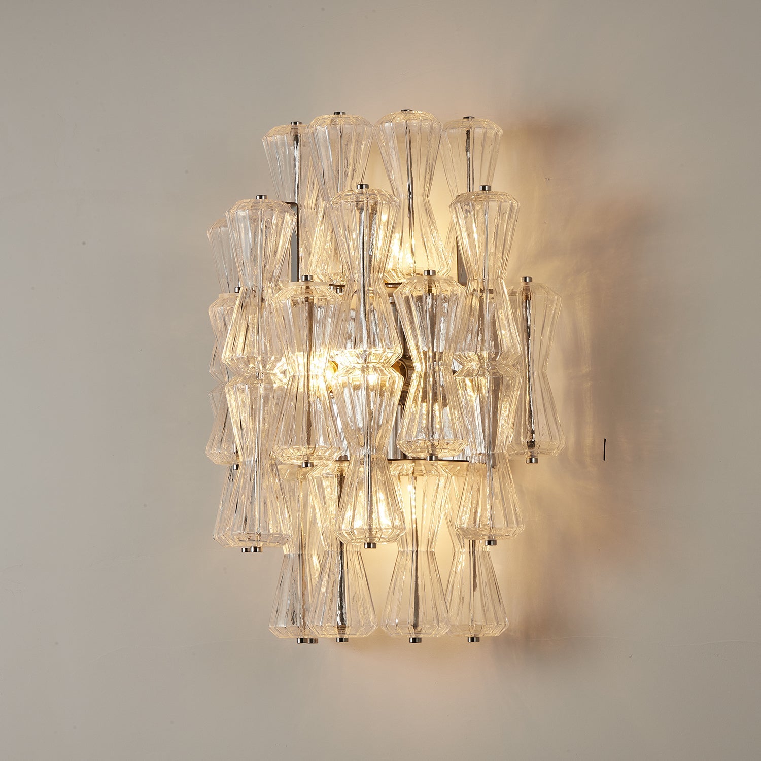 Calvrane Ribbed Glass Tiered Wall Sconce