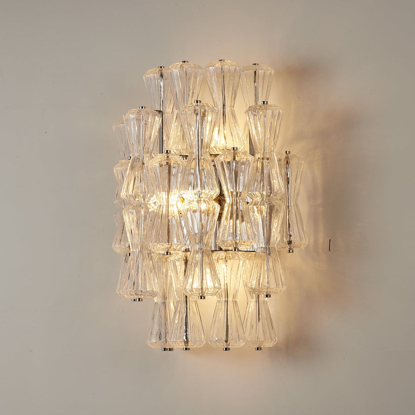 Calvrane Ribbed Glass Tiered Wall Sconce