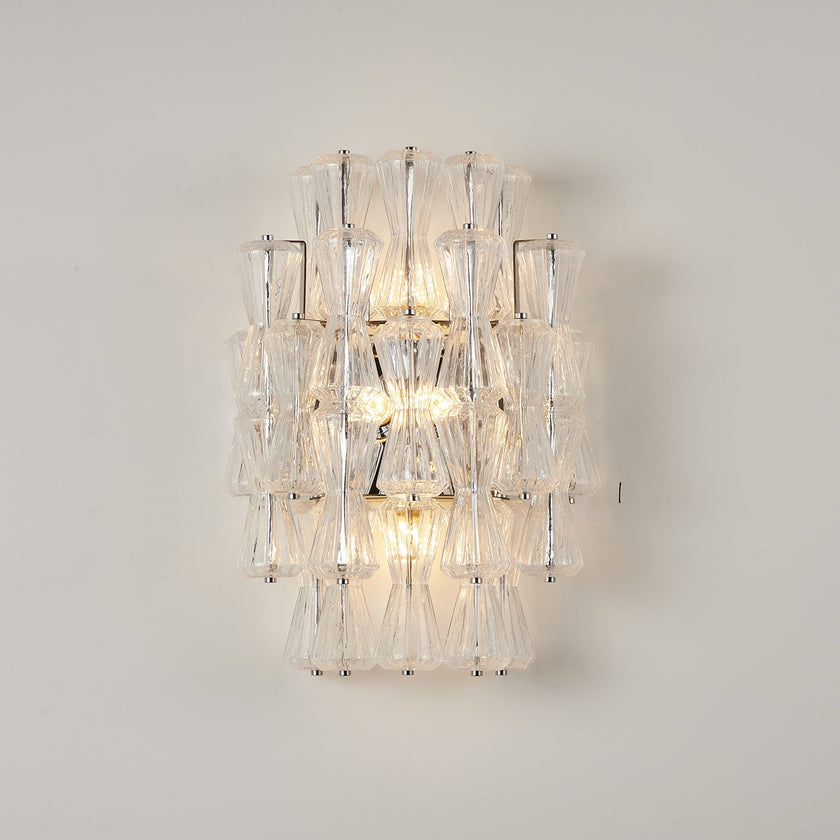 Calvrane Ribbed Glass Tiered Wall Sconce