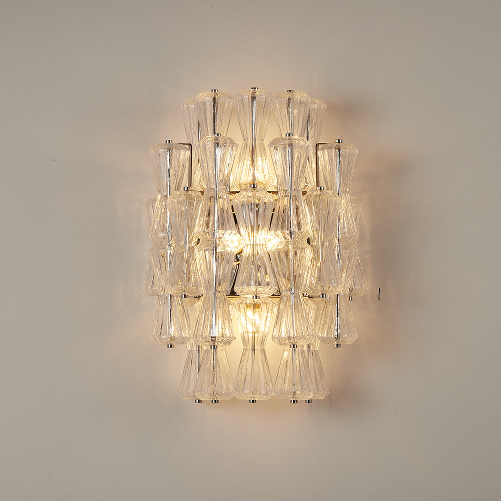 Calvrane Ribbed Glass Tiered Wall Sconce