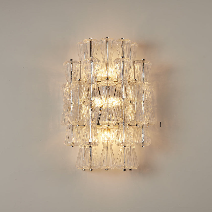 Calvrane Ribbed Glass Tiered Wall Sconce