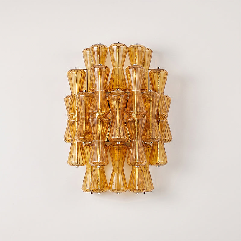 Calvrane Ribbed Glass Tiered Wall Sconce
