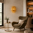Calvrane Ribbed Glass Tiered Wall Sconce