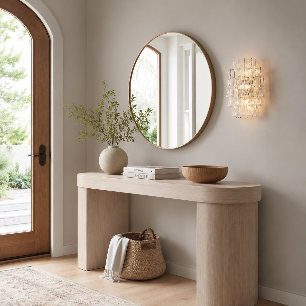 Calvrane Ribbed Glass Tiered Wall Sconce
