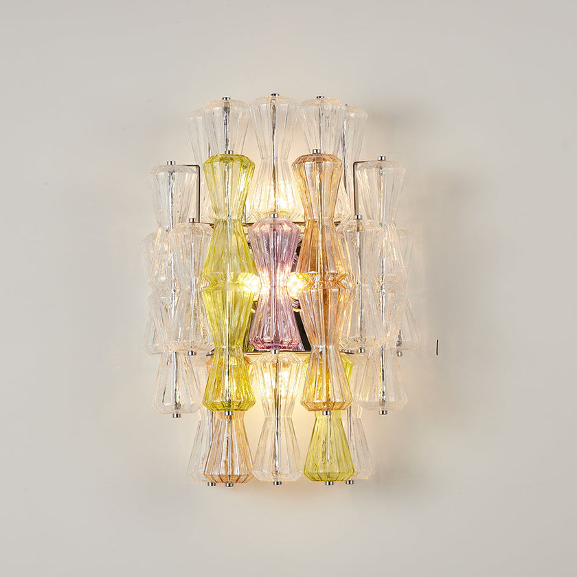 Calvrane Ribbed Glass Tiered Wall Sconce