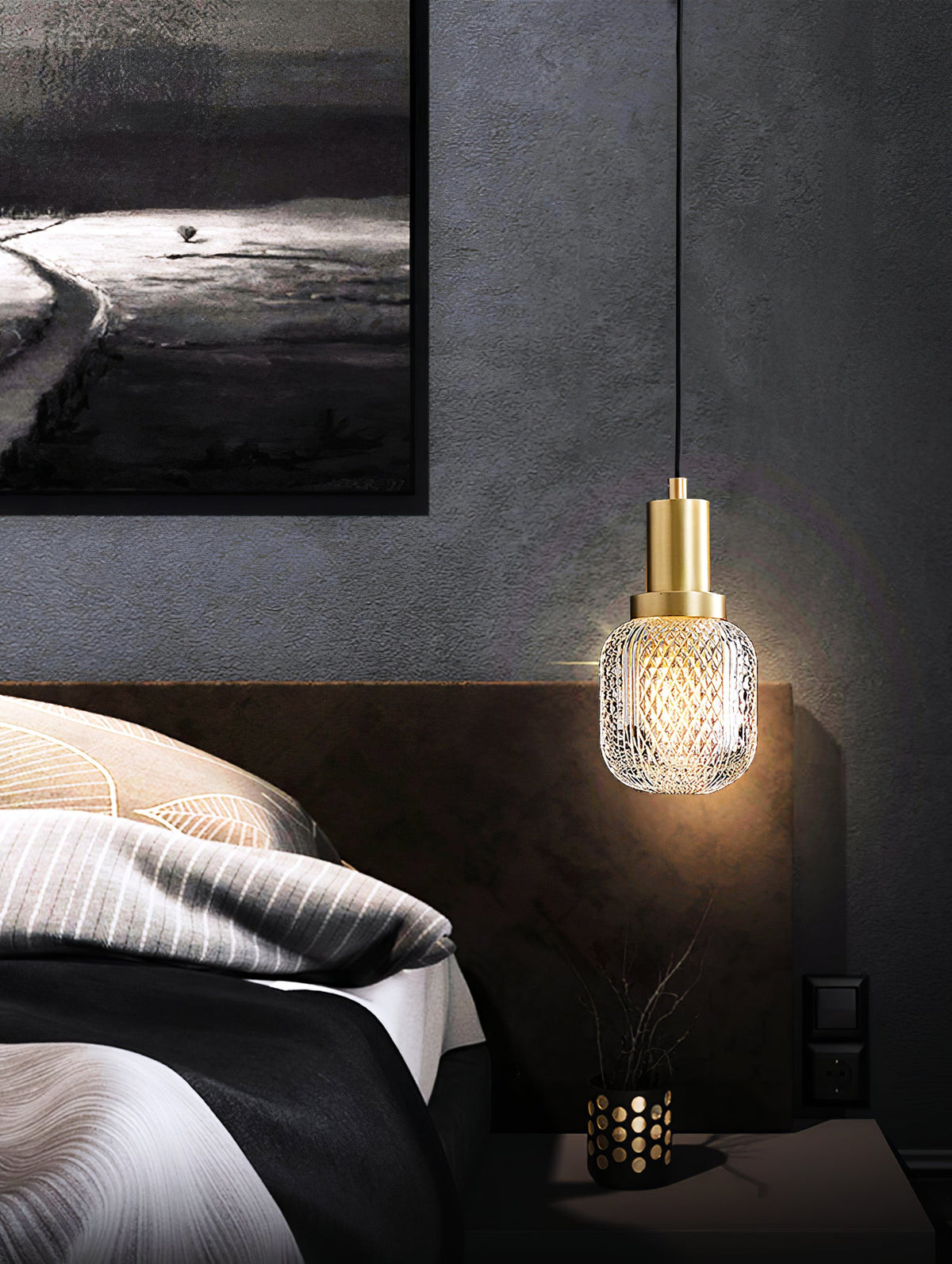Crystal Glass Perfume Bottle Pendant Light