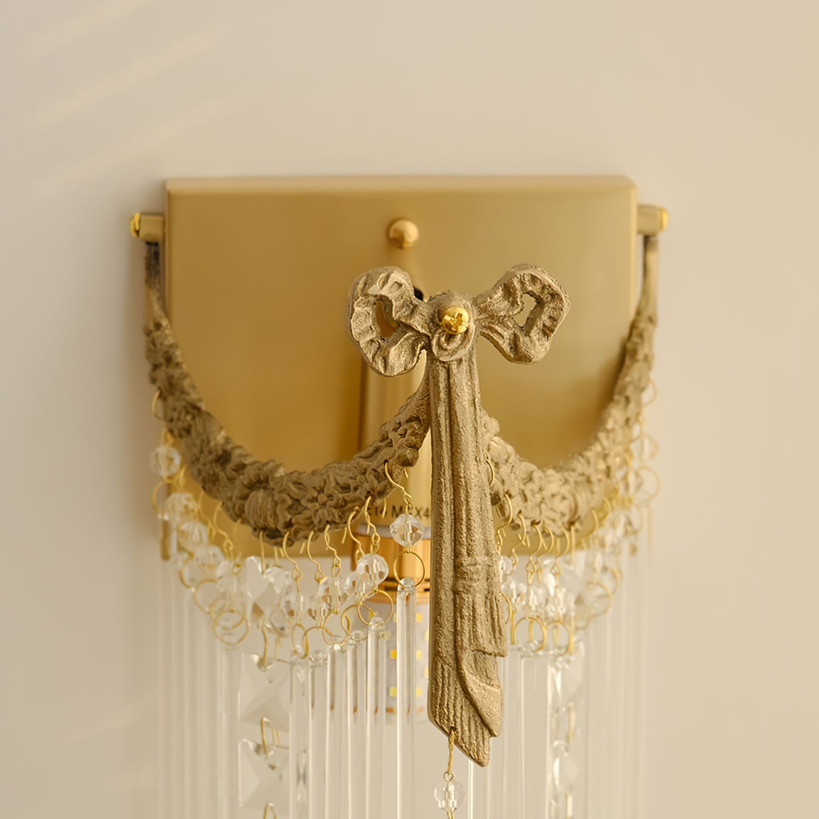 Calvrane Crystal Bowtie Brass Wall Sconce
