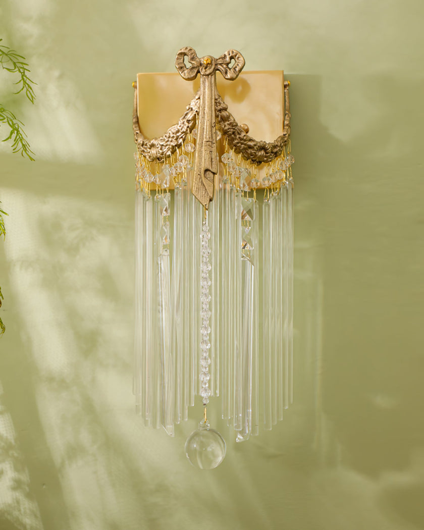 Calvrane Crystal Bowtie Brass Wall Sconce