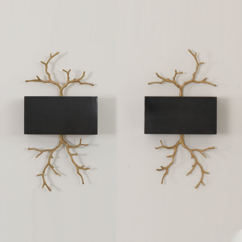 Modern Brass Branch Wall Sconce